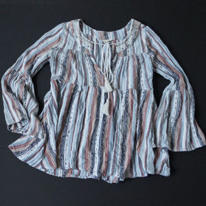 Altar'd State Peasant Top w Neckline Beadwork S